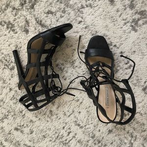 Zara tie up heels